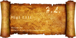 Higl Lili névjegykártya
