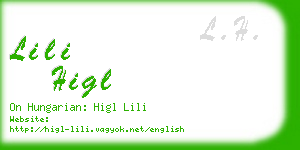 lili higl business card